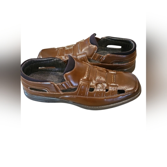 Stacy Adams NEW SZ 14 Brown Sebring Men's Closed Toe Fisherman Airy Shoe - Picture 3 of 9